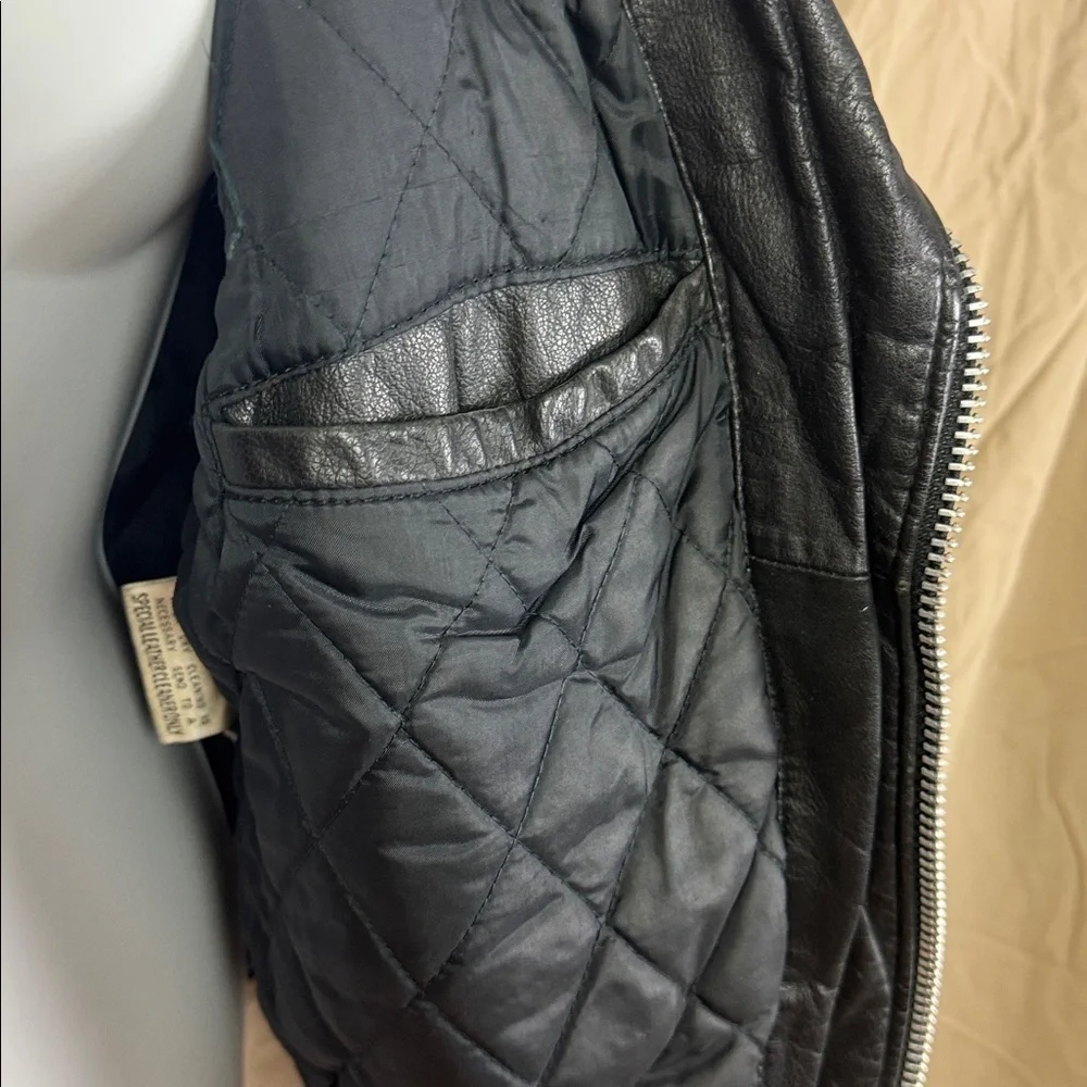 Vintage Berman’s leather moto motorcycle jacket size 36 unisex black - Picture 6 of 9
